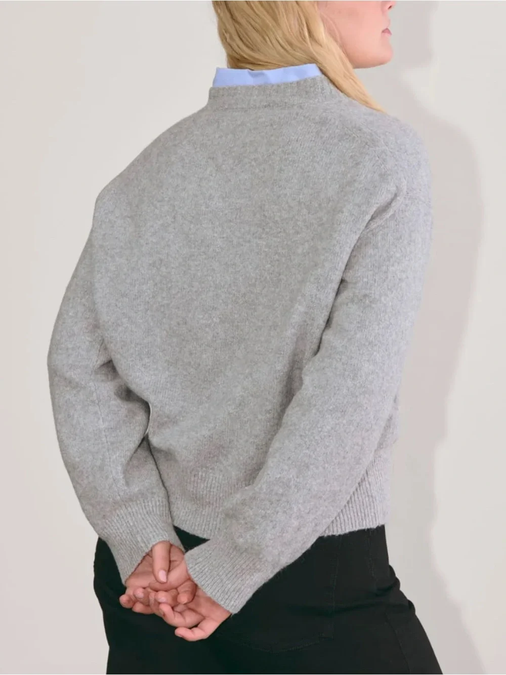 New Everlane THE COCOON CREW IN PLUSH COTTON in Heathered Grey Size XS